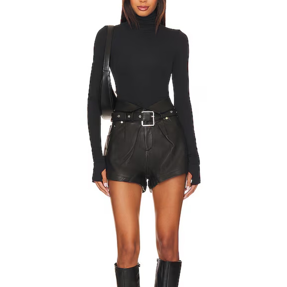 🆕 Camila Coelho Elvira Leather Short in Black